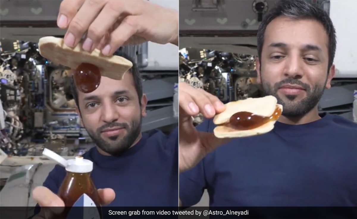Watch: UAE Astronaut Shows How He Enjoys Honey Sandwich In Space, Internet Fascinated Watch: UAE Astronaut Shows How He Enjoys Honey Sandwich In Space, Internet Fascinated
