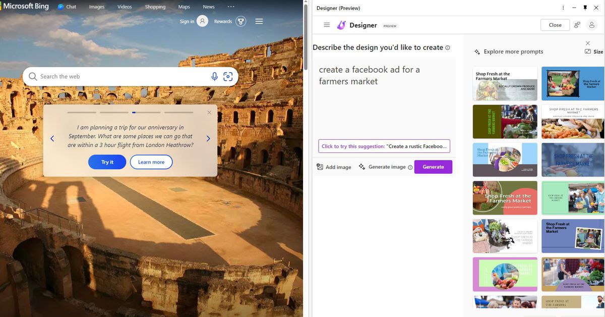 Microsoft’s AI-powered design tool is now widely available in Edge