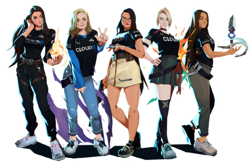 Cloud9's all-female Valorant esports team.