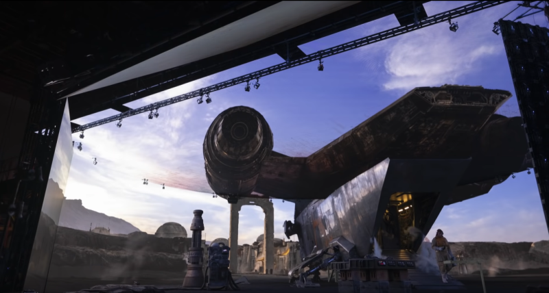 ILM used Unreal Engine to build virtual sets that it then projected onto giant LED walls.